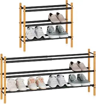 Storage MANIAC 3-Tier Expandable Metal Shoe Rack Closet Entryway Stackable
