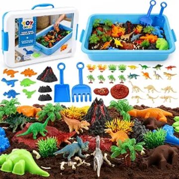 TOY Life Dinosaur Magic Sand Sensory Bin, Sandbox Set