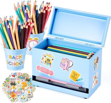 3 Pack Pencil Dispenser for Classroom, Light Blue