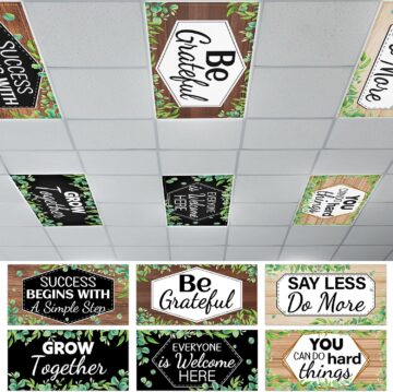 6 Pcs Fluorescent Light Covers with 60 Magnets Decorative for Classroom Ceiling Lights 4 x 2 Feet Magnetic Light Cover