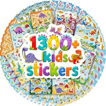 Sinceroduct 1300+ Classroom Reward Stickers, Dinosaur Kids Stickers