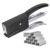 1-Pack Ergonomic Metal Handheld Office Plier Stapler w/ 1000 Staples, Black