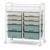 10-Drawer Rolling Cart with Wheels, Storage Organizer with Mesh Top Shelf