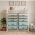 10-Drawer Rolling Storage Cart,White Metal Mesh Top,2-Row Utility Organizer with Wheels