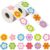 1000 Pcs 1 in Flower Stickers, 4 Rolls Colorful Cartoon Floral Roll Sticker, Waterproof Self Adhesive Reward Labels for Party Supply Decoration, Crafts, Envelopes