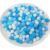 1000 Pieces Pom Poms Blue and White, 0.4 inch Small Craft Pompoms, Soft Fluffy Puff Balls for DIY Arts and Bulk Craft Making Decorations Supplies (Blue Series, 1 cm / 10 mm)