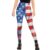 100% BLUE COLLAR Womens Flag Print Workout High Waist Leggings