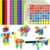 100 Math Linking Cubes, Math Cubes with 384 Reusable Stickers-Letters, Numbers, Shapes, Manipulative Geometric Connecting and Counting Blocks, Educational Toy for Kids Math Learning and Fun Activities