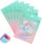 100 Pack Mylar Holographic Bags,Clear Window Foil Bag Seal Pouch Resealable Baggie with Zipper,Packaging Bag for Food Storage,Lash,Jewelry,Business Supplies-Green Pink 4.3×7.5in