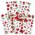 100+Patterns Natural Flower Red Rose Stickers for Scrapbooking,Transparent Flower Stickers Scrapbook Supplies Journaling Supplies for Adult Card Making Letters DIY Water Bottle Cards Decoration