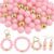 100Pcs 14mm Large Acrylic Beads for Jewelry Making (Pink)