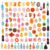 100 Pcs Miniature Provisions Drink Bottles Bread French Fries Ice Cream Pretend Play Drink Set,Resin Kitchen Party Accessories Mini Soda Pop Cola Cans for Tiny House Mini Figures Favor Decorations