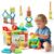 100Pcs Montessori Toys for Ages 1-3 2-5 Toddlers Kids Baby,Pyramid Stacking Building Toys,3D Preschool Learning Blocks for Kids,STEM Sensory Toy Gifts for 2-4 Year Old Boy Girl,Big Plastic Storage Box