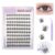 100Pcs Self Adhesive Eyelash Clusters with Tweezer | Press On Cluster Lashes | Pre-Glued No Glue Needed | Reusable False Eyelashes | 11-13mm