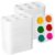 100 Pcs White Paint Tray Palettes, 6 Well Plastic Paint Palettes, Square Watercolor Mixing Trays, Portable Acrylic Paint Holders for Painting Projects, Easy Cleaning