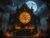 100 Piece Halloween Castle Clock Tower Pumpkin Night Puzzle Wall Art Decor