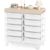 10 Drawers Rolling Cart with Wooden Tabletop, Utility Storage Cart with Wheels, Art Supply Craft Organizer on Wheel with Metal Frame & Handles for Home Office School (White)