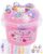 10 FL OZ Unicorn Slime Kit, Pink Clear Slime Bucket, Slimes Party Favors for Kids, Glimmer Crunchy Slimes Includes 9 Packs of Add-ins, Sensory Experience DIY Toys for Girls and Boys Ages 8-12