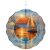 10 Inch Wind Chime 3D Hanging Wind Spinner Garden Decor Sailboat Sunset