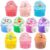 10 Pack Cloud Slime Kit with Blue Cake Fruits Animals, and Pink Games Charms, Scented Butter Slime Supplies for Girls and Boys, Stress Relief Toy for Kids, Education Birthday Party Favor