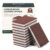 10 Pack Magic Carborundum Cleaning Sponge, Heavy Duty Rust Eraser Pads for Kitchen Cast Iron Skillets, Grill Grates, Stove Tops, Pots, Tools, Brown Nano Melamine Emery Scouring Sponges