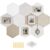 10 PCS 12 in Hexagon Cork Board Tiles, Self Adhesive Frameless Felt Bulletin Boards for Home Office Wall Decor, Large Hex Cork Wall Panels, Vision Board Pinboard with Push Pins for Notes and Photos