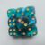 10PCS 16MM D6 Dice Set,Two Colours Glitter D6 Game Dice Set, 6 Sided Standard Dices for RPG MTG DND Dice Table Gamesor Teaching Math (Cyan+Purple, Hexahedron)