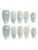 10pcs Blue Bow Cat Claw Handmade Press On Nails Pearl Dotted Long Almond False Nail Manicure Kit(Small)