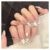 10Pcs Cat’s Eye Handmade Fake Nail With Pearl Flower French Design Stiletto Almond Head Press On False Nails Manicure Kit(S-Y2)