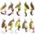 10 Pcs Fishing Lures Spinner Baits Set with Fly Fishing Lures, 2.6 g / 0.09 oz Metal Trout Spinners, Offset Sinker for Long Casts, Rotating Design, 0.6 in / 1.5 cm Hook Size, for Bass Salmon Pike