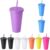 10Pcs Plastic Cups with Lids and Straws, Colorful Reusable PP Plastic Cups, Cold Iced Coffee Drinking Cups, Glitter Decor, Stackable Travel Party Cups for Adults Kids