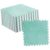 10pcs Plush Puzzle Floor Foam Mat Tiles Fluffy Cuttable Non Slip Interlocking Carpet Tiles (Green)