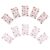 10 Sheets Red Heart Lip Kiss Rhinestone Temporary Tattoo Stickers