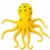 11.8 Inch Jumbo Octopus Squishy Toy,Slow-Rising Squeeze Fidget Toys Filled with Wet Soft Flour with 8 Stretchy Tentacles,Sea Animal Sensory Toy for Teens Adults, Birthday Yellow