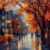 11CT Autumn Street Stamped Cross Stitch Kits for Adults