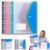 11 Hole Expanding File Pockets, Waterproof 0.4mm Heavy-Duty Paper Organizer for 2, 3, 4-Ring Binders, Mixed Landscape and Portrait Color Printing (6Pcs horizonta)