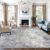 11×11 Square Area Rug for Living Room–Washable Non-Slip Soft Large Rug for Bedroom Playroom – Low-Pile Stain-Resistant Modern Abstract Neutral Indoor Carpet (Blue Grey, 11×11)