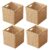 11x11x11 Cube Storage Bins Set of 4, Paper Rope Hand Woven Storage Basket with Handles, Collapsible Square Storage Cubes for Shelves, Wicker Shelf Baskets for Living Room Bedroom Organizing, Natural