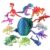 12-Pack 3D Printed Dinosaur Toys & Articulated Skeletons, Dragon & Egg