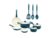 12-Pc Ceramic Nonstick Cookware Set, Aluminum, Lids, Soft-Touch Handles
