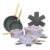 12-Piece Ceramic Nonstick Cookware Set White Icing, Pots and Pans Set with Strainer Lids, Induction Compatible, Oven Safe, Nonstick Cookware with Gold Handles (Lavender)