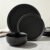 12-Piece Stoneware Dinnerware Set in Matte Black