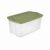 120-Qt Clear Plastic Storage Bin with Olive Green Lid and Handle Slots