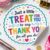 120 PCS Just a Little Treat Thank You Stickers, Appreciation Favor Labels, Self Adhesive Gift Seals for Treat Bags, Envelopes, Cards, Party Gifts, Teacher Coworker Supplies