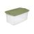 120 Quart 34×20×15in Extra Large Clear Plastic Storage Bin Recessed Stack Lid Full Through Carry Handles Green Accent Garage Bedding Seasonal Gear Organizer