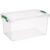 120 Quart Extra Large Clear Plastic Storage Bin with Recessed Lid