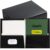 125 Pack Glossy Laminated Paper Folders with 2 Deep Pockets & Business Card Slot, Holds 100 Sheets Letter Size Papers, Two-Pocket Paper File Folders for Business, Office, School & Home (Black)