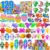 129 Pcs Pop Party Favors for Kids, Easter Basket Eggs Fillers, Fidget Treasure Box Toys, Classroom Prizes, Pinata Filler Goody Bag Stuffers, Treasure Chest, Carnival Prize Box Toys for Boys Girls
