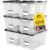 12 Gallon Heavy Duty Plastic Storage Tote with Flip Lid 21.5″×15.25″× 12.5″