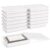 12 Pack Flat Storage Paper Tray with Clear Latching Lid Letter Size Organizer Bin Tray Plastic Latching File Organizer for Classroom Library School Office Teacher Desktop Book Organization (White)